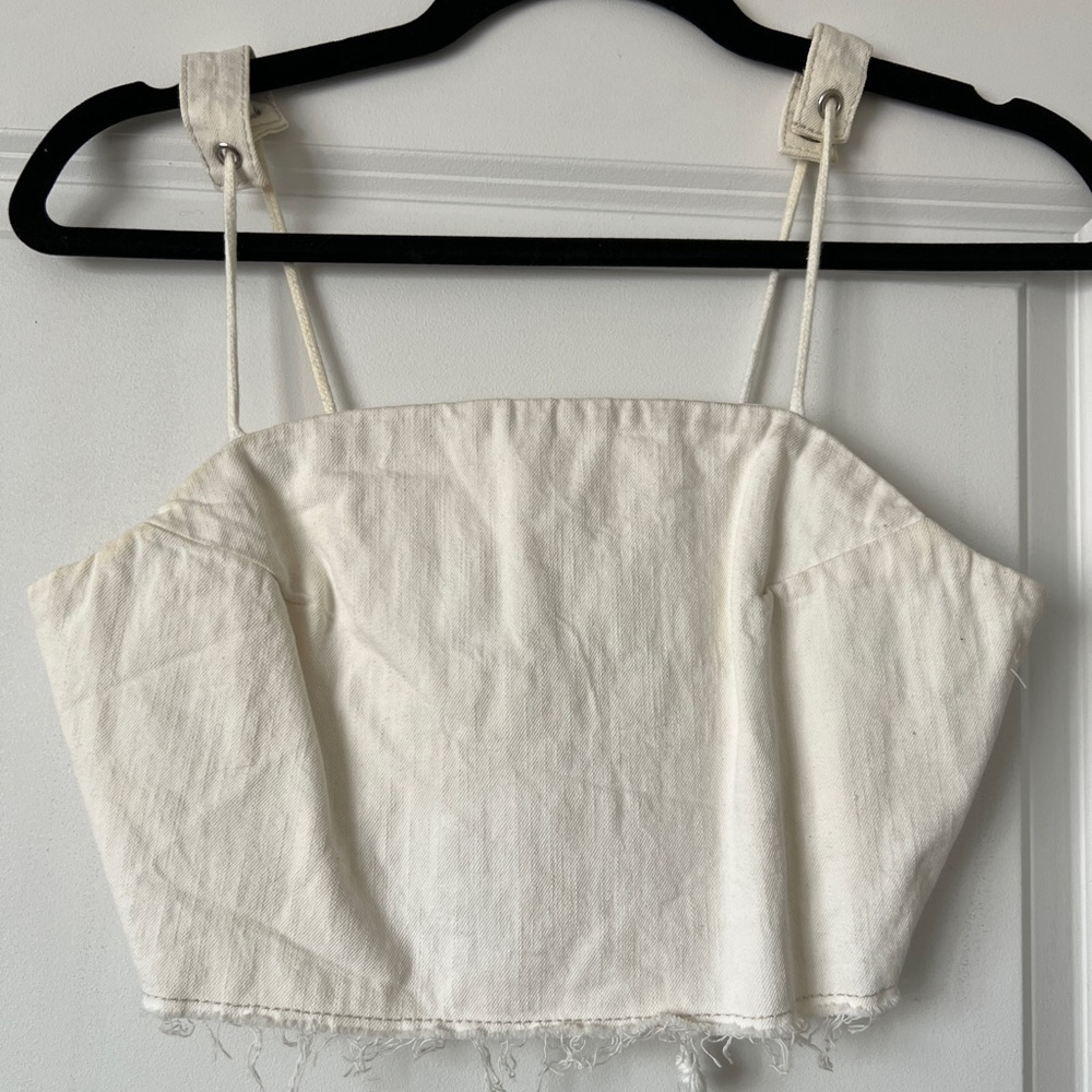 ZARA Denim Tie Crop